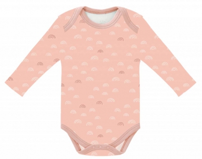 Fresk Babybody Bio-Baumwolle, langarm, Rainbow chintz rose