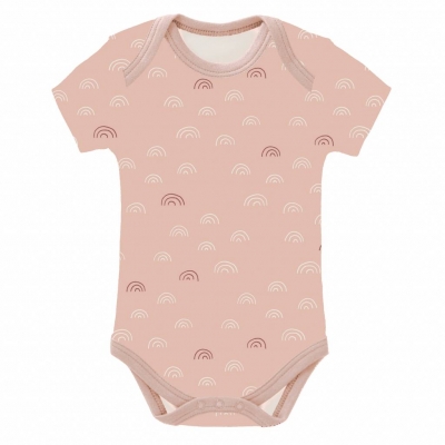 Fresk Babybody, kurzarm, Regenbogen Rose