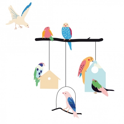 MIMIlou Wandsticker, Birds and Houses