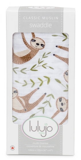 Lulujo Muslin Swaddle Mulltuch - Sloth Modern