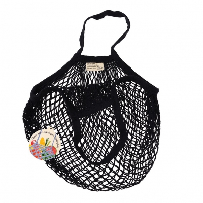 Rex London Netzeinkaufstasche aus Bio-Baumwolle, schwarz