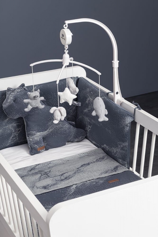 Babys Only Bettnestchen Marble, Cool Grey Lila