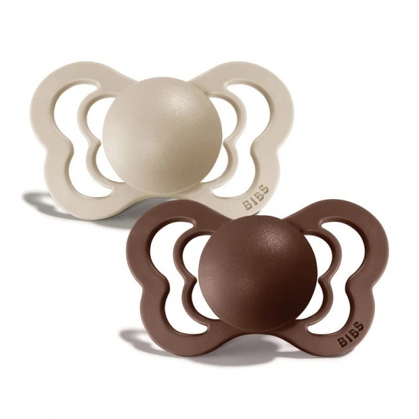 BIBS Couture Silikon Schnuller (2er Pack), Vanilla & Mocha (Grsse 1, 0-6M)