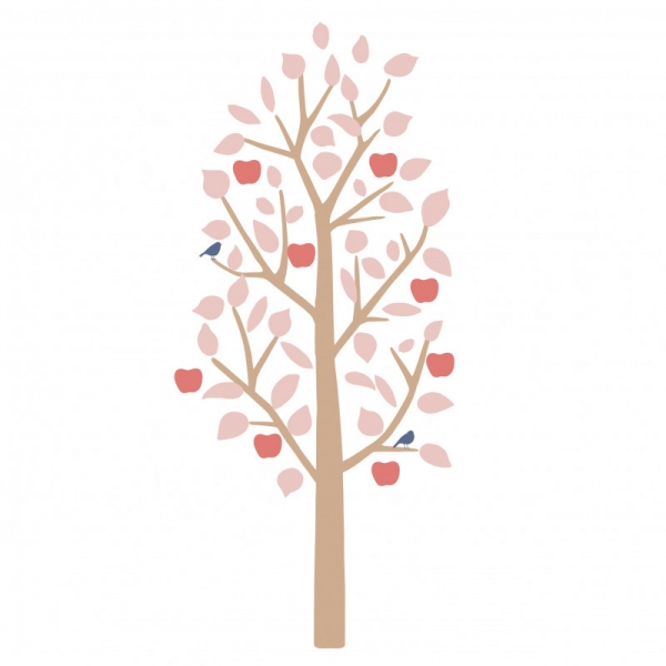 MIMIlou Wandsticker, kleiner Apfelbaum - Rose