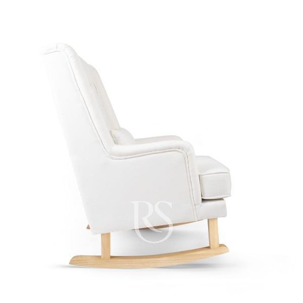 Rocking Seats Stillsessel Bliss Rocker, Schneeweiss mit Naturbeinen