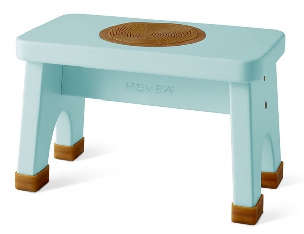 Hevea Kinderhocker aus Kautschukbaumholz - Dusty Blue