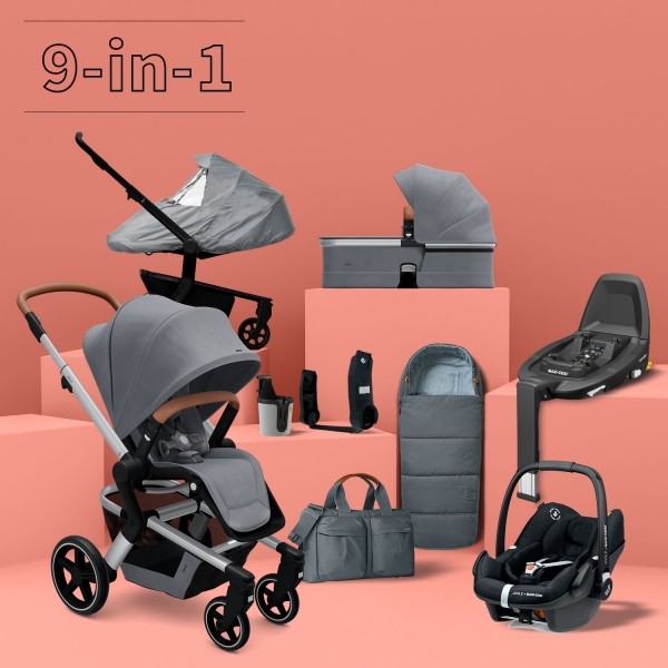 JOOLZ Hub+ Kinderwagen #3KHSet 9-in-1, Gorgeous Grey