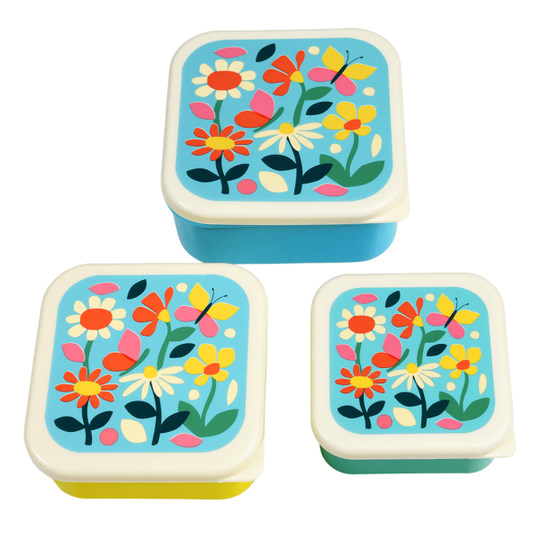 Rex London Set 3 Snack-Dosen, Butterfly Garden