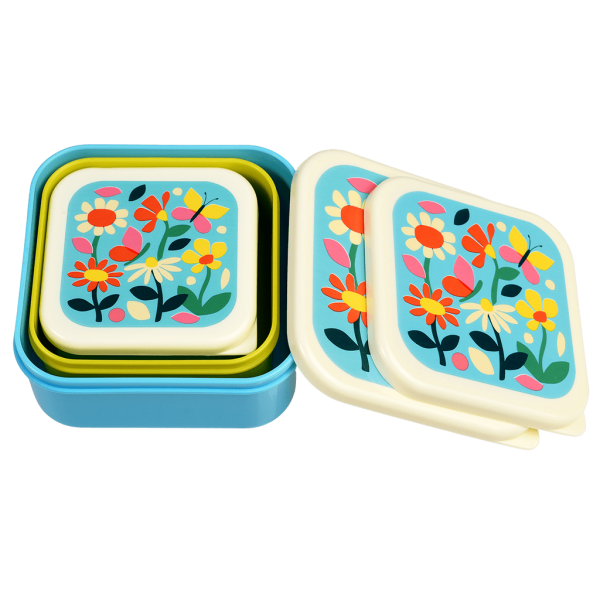 Rex London Set 3 Snack-Dosen, Butterfly Garden