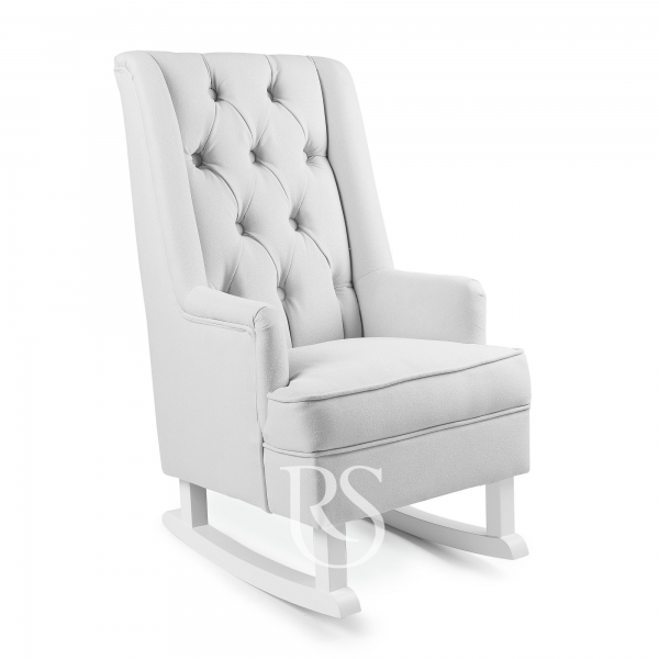 Rocking Seats Schaukelstuhl Kids Royal Rocker, Silber Grau & weies Holz