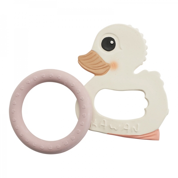 HEVEA Kawan Geschenkset - Beissring + Ring, Powder Pink