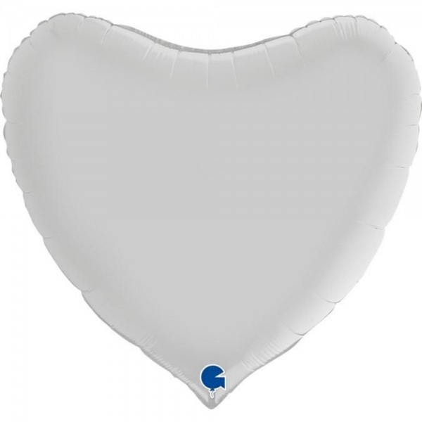 Grabo Folienballon Heart Satin, White 90cm/36