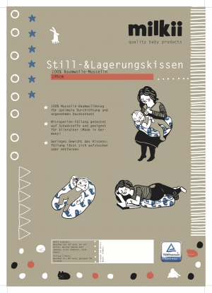 milkii Still- & Lagerungskissen mit Musselin-Baumwollbezug (2-lagig), Lila Nebel