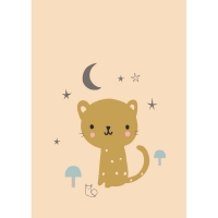Petit Monkey Poster, Leopard Peach