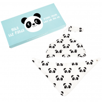Rex London Baby Mtze + Dreieckstuch aus Bio-Baumwolle, Miko The Panda