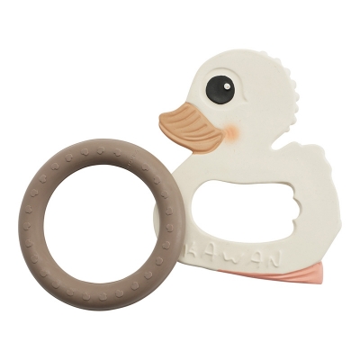 HEVEA Kawan Geschenkset - Beissring + Ring, Tan Beige