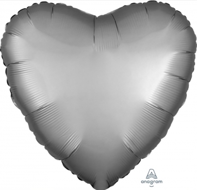 Anagram Folienballon Herz Satin Luxe Platinum 45cm/18