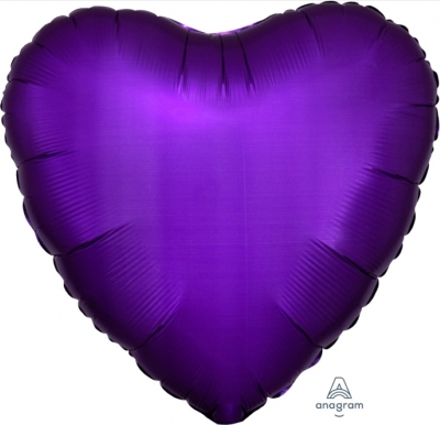 Anagram Folienballon Herz Satin Luxe Purple Royale 45cm/18