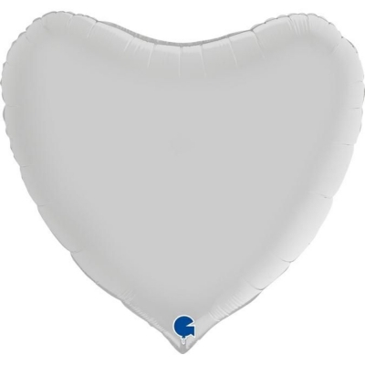 Grabo Folienballon Heart Satin, White 90cm/36