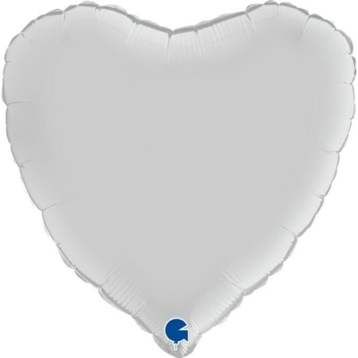 Grabo Folienballon Heart Satin, White 45cm/18