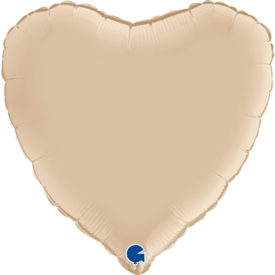 Grabo Folienballon Heart Satin, Creme 45cm/18